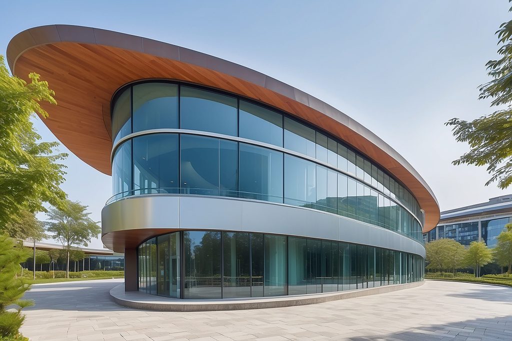 Commercial glass curtain wall installed by Atlantic Glass