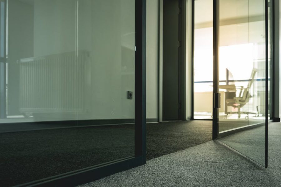 Commercial glass entrance door