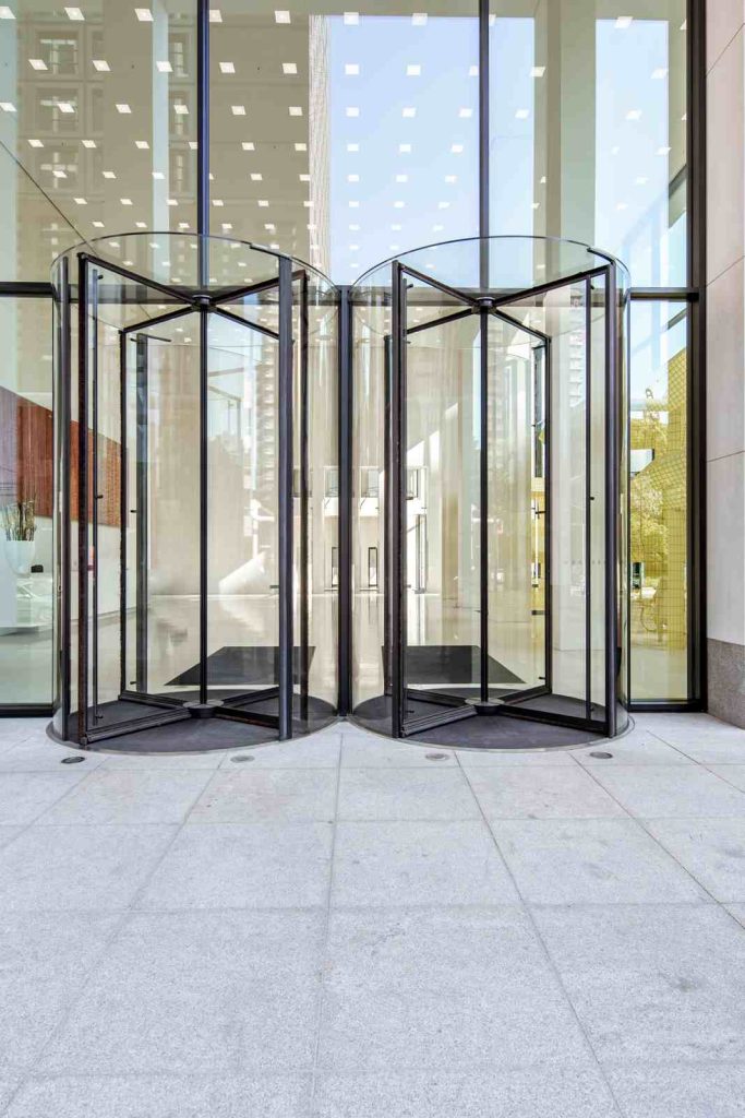 Office Buildings glass installation detail