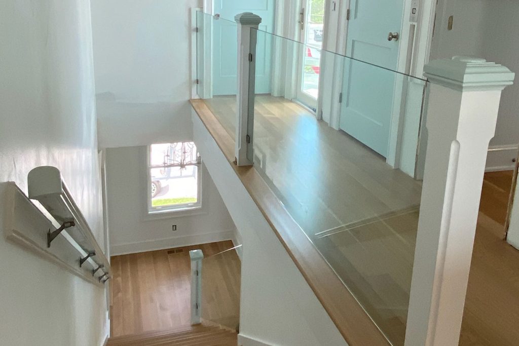 Commercial glass handrail installation by Atlantic Glass